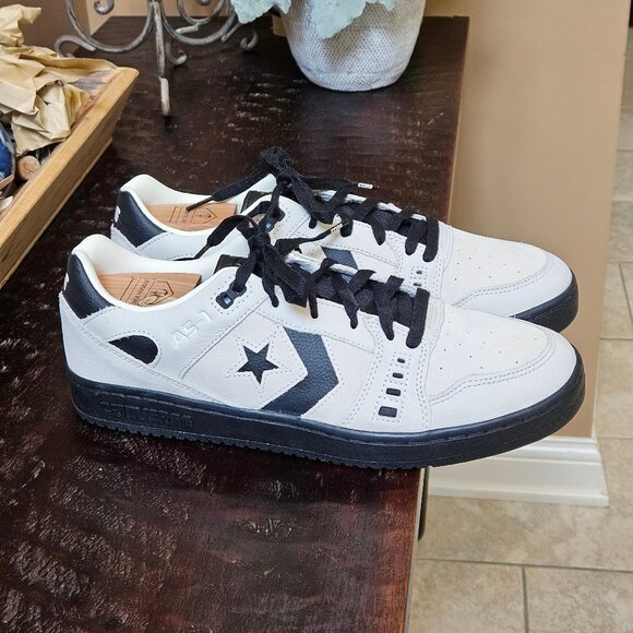 NWOT Converse Men's AS-1 Pro Leather/Suede Sneakers, White/Black, Sz 12 - Picture 1 of 16